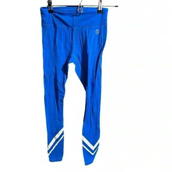 TORY BURCH SPORT | Cobalt Blue Chevron Full Length Leggings Sz. Small - Picture 1 of 4